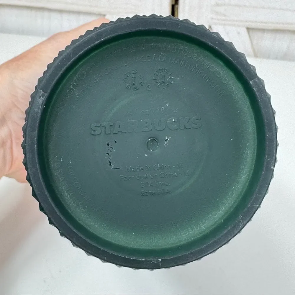 Starbucks‎ Studded Soft Touch Jelly Textured Tumbler Cup Dark Green 24oz Venti
